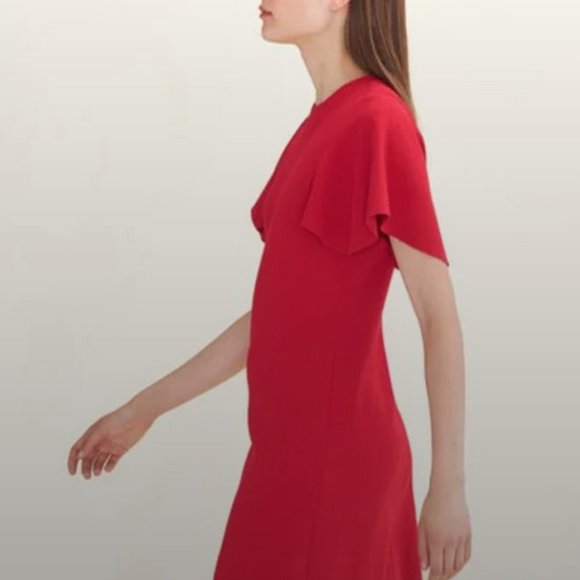 Maje, Red Crepe Dress - Picture 2 of 7